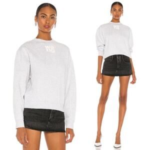 Alexander Wang | Foundation Terry Crewneck Sweatshirt in Light Heather Grey XS
